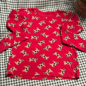 Red Kids PJ’s with Cow Print